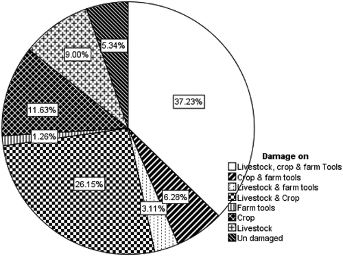 Figure 6. Percentage of war damage on agriculture.