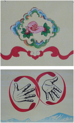 Figure 2. TIBETAN SIGN combining the sign for TIBET (and TIBETAN), which is a gesture for the eating of tsampa, with a sign for SIGN. © Photo by Theresia Hofer.