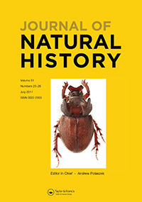 Cover image for Journal of Natural History, Volume 51, Issue 25-26, 2017