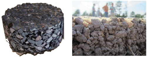 Figure 9. Cross-sections of porous asphalt and concrete.