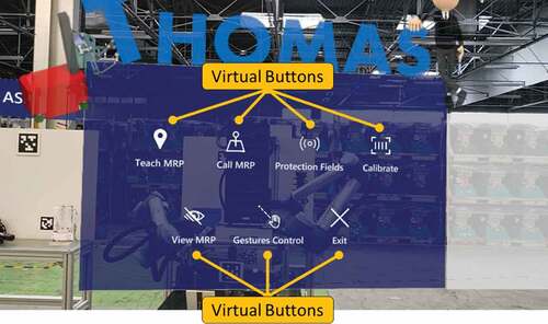 Figure 9. Main menu of AR operator’s support application.