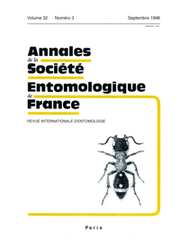 Cover image for Annales de la Société entomologique de France (N.S.), Volume 32, Issue 3, 1996