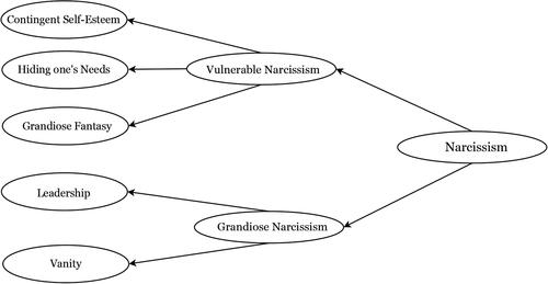 Figure 1. Unified narcissism scale-revised factor structure.