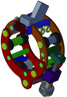 Figure 5. Manually operated ring-type encoded scanner for the small bore socket weld piping of steam generators.