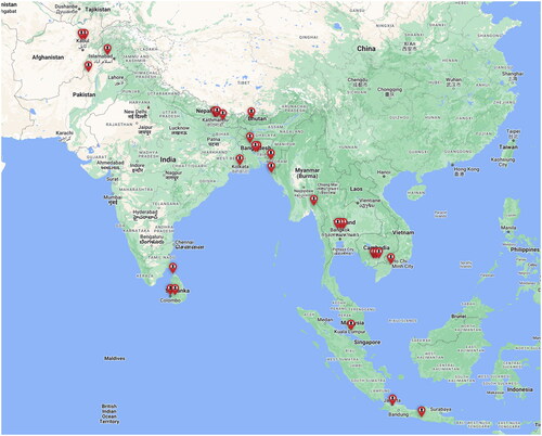 Figure 1. Map of participant locations (Created using Google My Maps: https://www.google.com.au/maps/about/mymaps/).