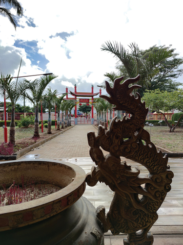 Figure 8. Looking from the Altar. The Guandi statue once gazed at the sea just outside the gate (Photo by Author).