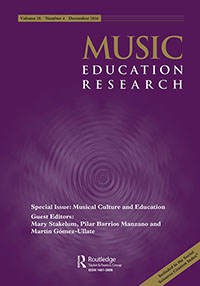 Cover image for Music Education Research, Volume 18, Issue 4, 2016