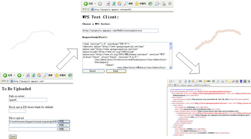 Figure 5.  User interface for geoprocessing Cloud services in Google.