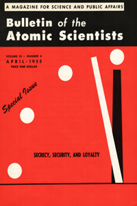 Cover image for Bulletin of the Atomic Scientists, Volume 11, Issue 4, 1955