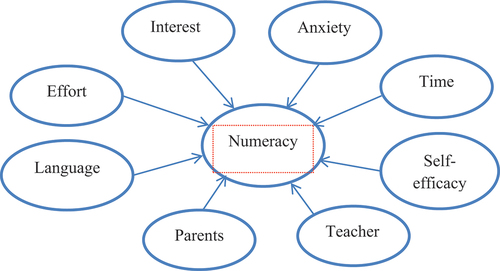 Figure 1. The model of factors that impact on students’ numeracy skills.