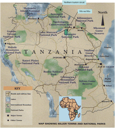 Figure 1: Map of Tanzania showing the location of Mto wa Mbu within the northern circuit