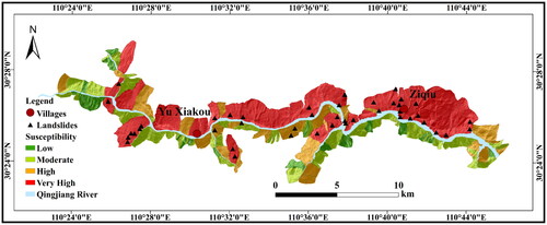 Figure 10. Result of landslide susceptibility on the basis of information value model.