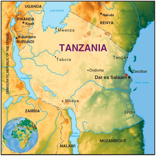 Figure 4. Map of Tanzania showing location of Dar es Salaam.Source: Layson, Citation2014.