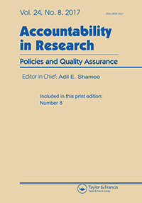 Cover image for Accountability in Research, Volume 24, Issue 8, 2017