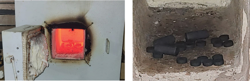 Figure 2. Annealing process and the metal specimen after annealing.