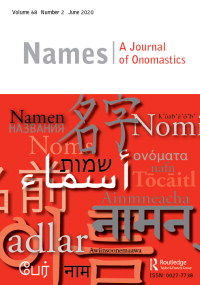 Cover image for Names, Volume 68, Issue 2, 2020
