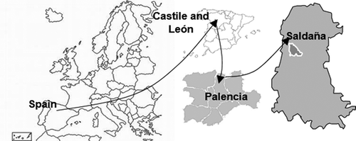Figure 1. Situation of Saldaña (Spain).