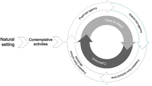 Figure 1. Model of teacher perceptions of the impact of contemplative activities are nature reserve settings.