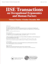 Cover image for IISE Transactions on Occupational Ergonomics and Human Factors, Volume 8, Issue 4, 2020