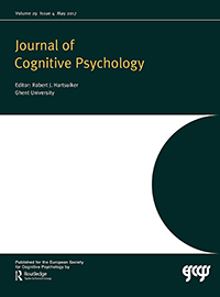 Cover image for Journal of Cognitive Psychology, Volume 29, Issue 4, 2017