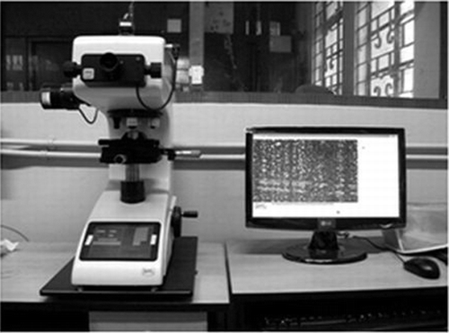 Figure 4. Micro hardness tester (Model-VMHT MOT, Sl. No. 1002001, TechnischeMikroskopie).