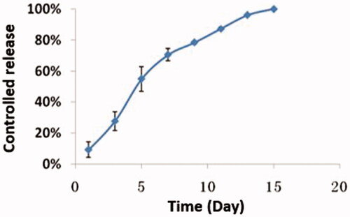 Figure 3. The Cumulative release of nanoparticles.