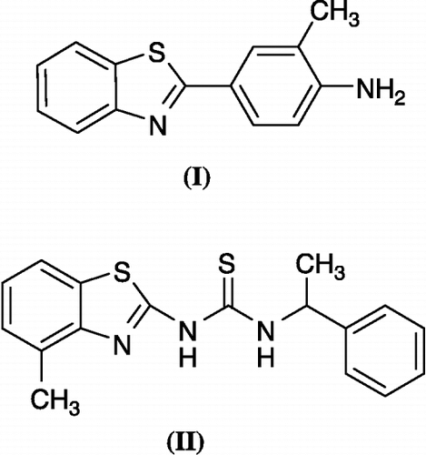 Figure 1 Some biologically active benzothiazoles: Antitumor agent (I) and HIV reverse transcriptase inhibitor (II).