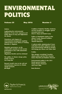 Cover image for Environmental Politics, Volume 25, Issue 3, 2016