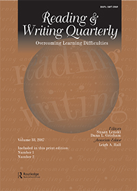 Cover image for Reading & Writing Quarterly, Volume 33, Issue 2, 2017