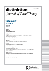 Cover image for Distinktion: Journal of Social Theory, Volume 17, Issue 1, 2016