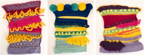Figure 4. Knitted textile samples created for the 'playful' sessions. 