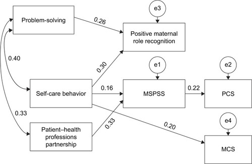 Figure 1 The final model of HRQOL of women who gave birth after kidney transplantation.