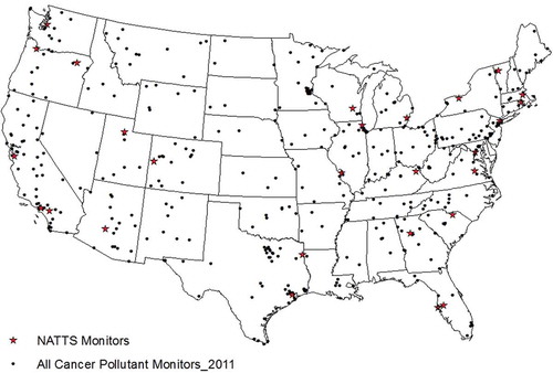 Figure 1. 2011 Locations of hazardous air pollutant monitoring sites representing more than 200 sites operated by states, local agencies, and tribes have submitted data to EPA’s Air Quality System. With the exception of the NATTS, several sites in this map operate infrequently.