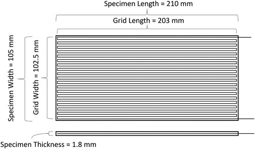 Figure 2. Test specimen Type B (No. of grid lines = 38).