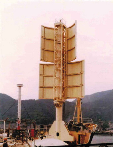 Figure 1. JAMDA sail on a ship in Japan in the 1980s.Picture courtesy of Teramoto Iron Works (Citation1980)