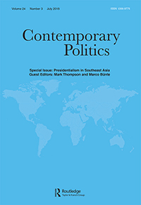 Cover image for Contemporary Politics, Volume 24, Issue 3, 2018