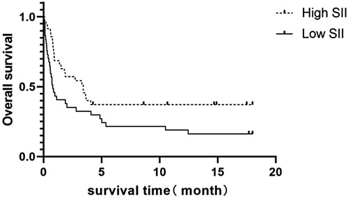 Figure 1. Survival Curve of High SII Group and Low SII Group.