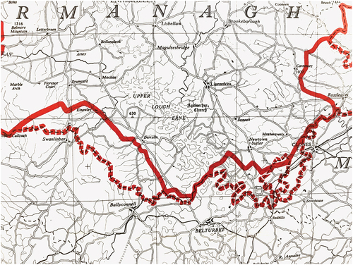 Fig. 1. Irish Boundary Commission, Boundary changes recommended in Southern Fermanagh close-up, 1925.