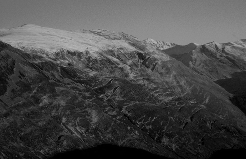 Figure 11 The Beinn Fhada slope deformation in Kintail, which covers an area of about 3 km2 and supports slope bulges and antiscarps up to 800 m long and 10 m high. Source: Photograph by D. Jarman