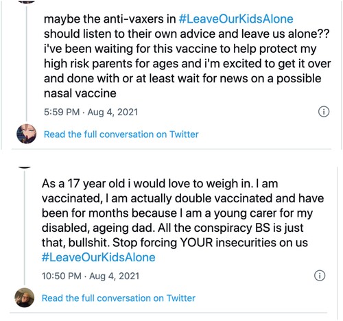 Figure 10. Tweets about vaccination.