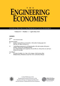 Cover image for The Engineering Economist, Volume 68, Issue 2, 2023