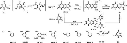 Scheme 5. Synthesis of compounds 28a–h and 30.