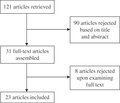 Figure 1.  Search strategy for articles included in the review.