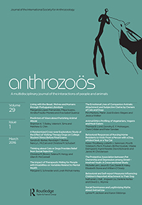 Cover image for Anthrozoös, Volume 29, Issue 1, 2016