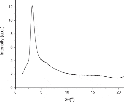 Figure 6. SAXS pattern of 3 at 145°C.