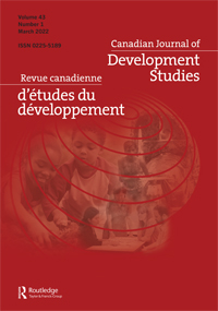 Cover image for Canadian Journal of Development Studies / Revue canadienne d'études du développement, Volume 43, Issue 1, 2022