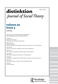 Cover image for Distinktion: Journal of Social Theory, Volume 20, Issue 3, 2019