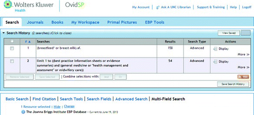 FIGURE 2  Search history box (color figure available online).