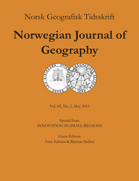 Cover image for Norsk Geografisk Tidsskrift - Norwegian Journal of Geography, Volume 69, Issue 2, 2015