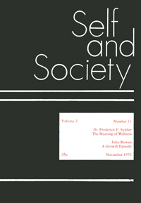 Cover image for Self & Society, Volume 3, Issue 11, 1975